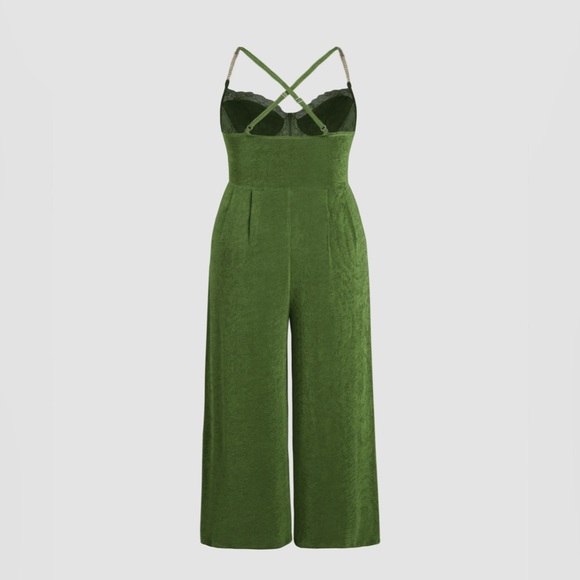 CIDER Lace Corset Wide Leg Jumpsuit - Picture 2 of 3